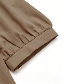 Linhara Blusa elegante da donna con colletto alla coreana e maniche a sbuffo, adatta per appuntamenti, pendolarismo, ufficio, tè pomeridiano con amici - Caffè Marrone - Visualizzare 3