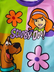 SCOOBY-DOO X SHEIN Áo thun ngắn tay cổ tròn cho bé gái kiểu dáng thường ngày - Nhiều màu - Xem 7