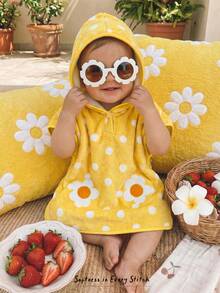 Cozy Pixies 女婴波点图案连帽沙滩罩衫 - 彩色 - 查看 4