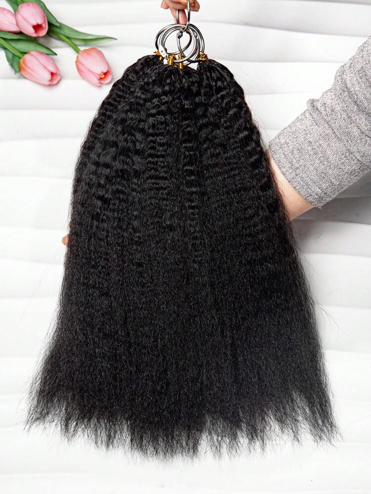 Boho Braids Feather Crochet Human Hair For Women 50g/150g/250g Kinky Straight Pre-Separated Knotless Kinky Straight Crochet Hair For Braiding Pre Looped Crochet Human Hair Extensions - Natural Black - View 14