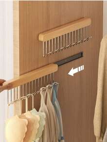 Solid Wooden Wall Mounted Pull Out Hanger For Underwear Hats Scarves Ties Vests Closet Organizer For Women TShirts Pants Dresses Winter Spring Summer Wear - Multicolor - View 4
