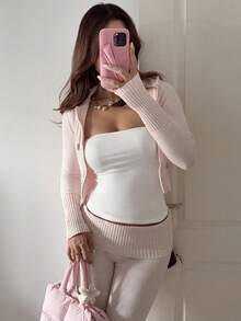 SHEIN EZwear 4件套女士纯色休闲百搭日常穿搭抹胸上衣 - 彩色 - 查看 6