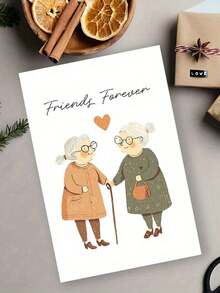 1PC Meaningful Friendship Card With Envelope For Bestie Classmate Colleague Friendship Decoration Celebrating Lasting Friendship Thank You Notes Funny Friends Forever - multicolor - View 1