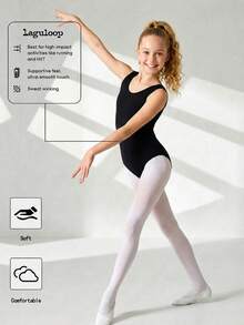 Maillot deportivo casual de gimnasia y yoga para niñas preadolescentes, de tejido de lentejuelas elástico y elegante, sin espalda, color negro para verano y otoño - Negro - Ver 1