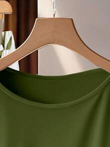 Women's Green & Light Green Tie Bow Blouse And Straight Leg Pants 2 Pieces Set, Casual Commuter Vacation Outfit - Multicolor - View 5