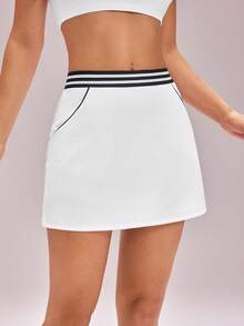 CourtClass Casual Versatile Webbing Side Pockets Golf Polo Shirt, Slim Fit & Flattering For Women - White - View 4