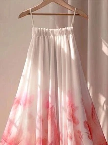 GlowEve Women's Pink Placement Print A-Line Skirt, Romantic For Spring/Summer Vacation - Multicolor - View 5