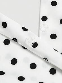 GlowEve Women's Elegant Sexy Polka Dot Print Scarf With Contrast Color Bow Tie Strap, Summer Golf White - White - View 7