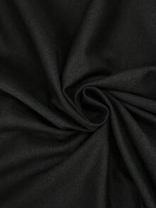 SHEIN Setelan Ibu Hamil 2 Potong Kasual untuk Pemotretan Musim Panas, Kaos Lengan Pendek dan Celana Pendek dengan Motif Huruf - Hitam - View 6