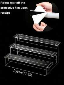 1PC Multifunctional Acrylic Clear Stepped Display Shelf Organizer For Mini Figures Perfume Bottles Collectibles Stand Home Decor Riser - Clear - View 5