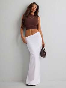 Women Straight Fit Long Vacational Skirt - White - View 2