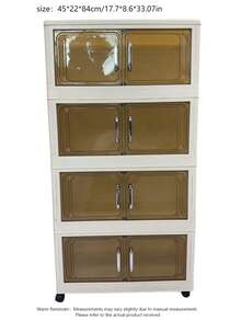1PC 45/60CM Foldable Storage Cabinet, 1-5 Tier Double Door Storage Organizer, Thickened Plastic Wheeled Storage Cabinet, Living Room Toy & Snack Multi-Layer Cabinet, Clothes Storage Cabinet, Home Dust-Proof Shelving, Home Storage Rack, Storage Box, Plastic Container, Oil Bottle, Kitchen Storage Supplies, Cup Rack, 1 Oil Bottle, Spoon Rack, Kitchen Storage Rack - Multicolor - View 8