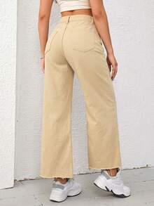 Straight-Leg Jeans With Pockets And Zipper, Versatile Fashion For Women - Persimmon 2 - View 2