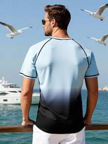 Manfinity KASUA Áo chống nắng tay ngắn raglan dành cho nam - Màu Xám nhạt - Xem 2