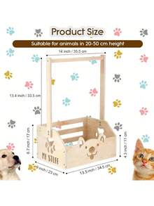 1个大容量木制宠物玩具收纳盒多功能整理篮，适用于狗猫玩具、毯子、牵引绳、食物等家居客厅宠物用品收纳。 - 彩色 - 查看 3