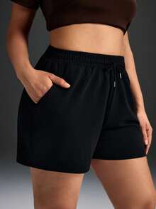 Powerista Quần short thể thao dáng rộng dành cho nữ cỡ lớn - màu đen - Xem 5