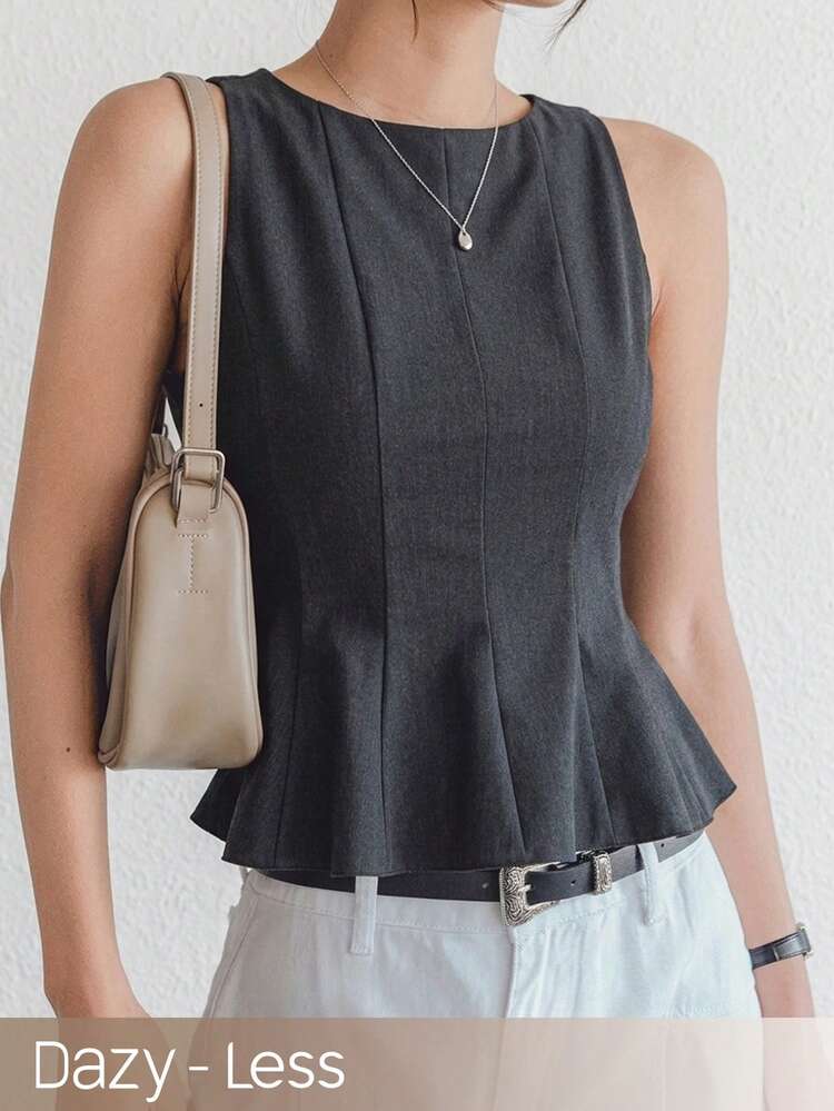 Women's Casual Elegant Short Fitted Tank Top, Spring/Summer