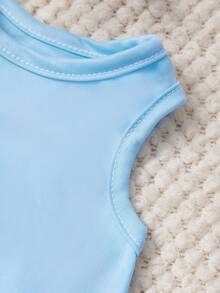 1 chiếc áo vest cho thú cưng in chữ nhiều màu sắc, màu xanh dương, kiểu dáng giản dị, mềm mại và thoáng khí, chống rụng lông. - Màu xanh lam - Xem 2