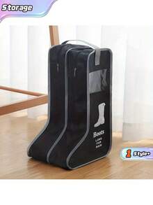 1 pieza Bolsa para botas de equitación, Bolsa de almacenamiento de botas de equitación, Organizador de equipos ecuestres - Negro - Ver 1