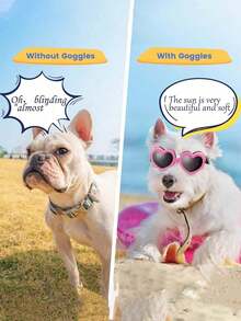 Heart-Shaped Dog Sunglasses UV Protection, Small Breed Puppy Goggles Waterproof Windproof Anti-Fog Adjustable Strap For Beach Outdoor - Multicolor - View 4