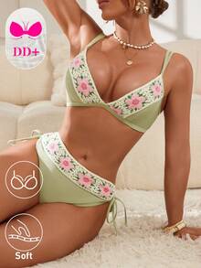 Bộ bikini móc len dành cho nữ, thích hợp cho kỳ nghỉ biển. - màu xanh lá - Xem 5