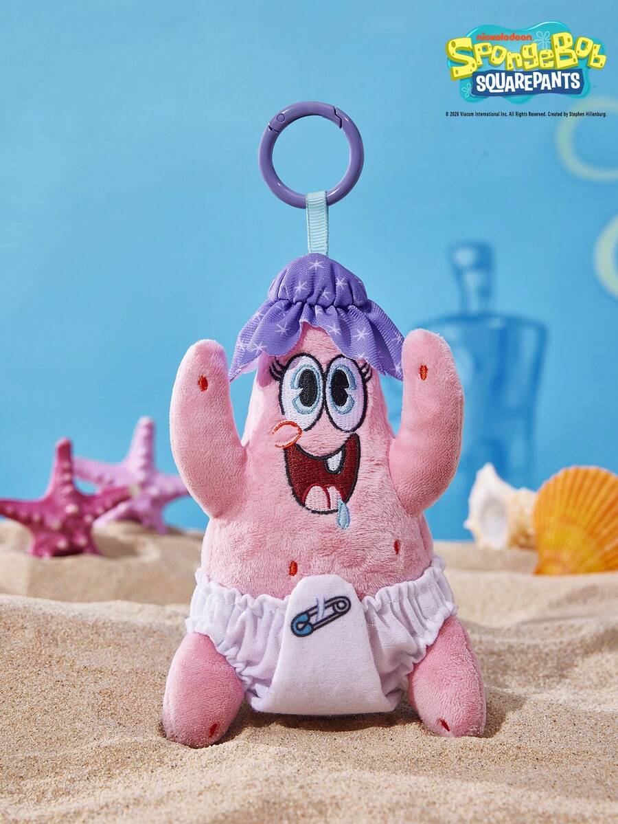 SpongeBob SquarePants | POKOJA LAND 1pc Co-Branded 3D Plush Charm, Cute Standing Shape, Classic Design, Can Be Hung On Bags, Schoolbags, Suitable For All Ages Including Teens & Adults, A Unique Gift For Birthday Or Anniversary - Pink - View 1