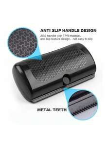 Pet Grooming Brush For Short Hair Dogs & Cats, Professional Deshedding Tool For Shedding Control, Effective Fur Removal Brush For Smooth Coat Pets, Dog Cat Hair Brush With Gentle Bristles - Black - View 3