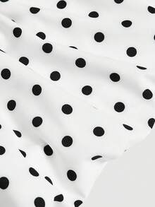GlowEve Women's Elegant Sexy Polka Dot Print Scarf With Contrast Color Bow Tie Strap, Summer Golf White - White - View 8