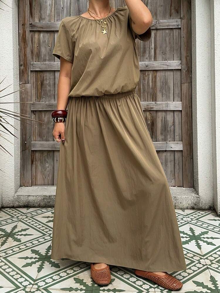 Dazy Plus Summer Sleeveless Crop Top With Elastic Waist A-Line Maxi Skirt Set, Casual Vacation Style, Plus Size For Women Spring/Summer Lounge Sets For Women