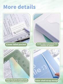 Carpeta con bolsillos tamaño A4, organizador de archivos de oficina impermeable, estuche de documentos desmontable para la escuela y el trabajo, portafolios de acordeón portátil - Multicolor - Ver 6