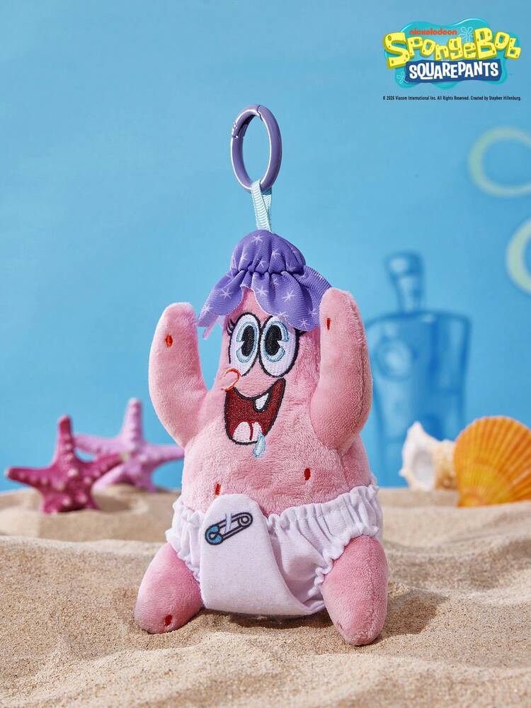 SpongeBob SquarePants | POKOJA LAND 1個聯名3D毛絨吊飾，可愛立體造型，經典設計，可掛在包包、書包上，適合所有年齡層包括青少年和成人，生日或週年紀念的獨特禮物 - 粉色 - 查看 4