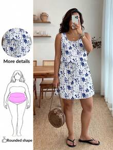 Enliva Váy Maxi Maxi Không Tay Thanh Lịch In Hoa Giản Dị, Váy Ôm Dáng Rộng Cho Nữ Cỡ Lớn Đi Biển Mùa Hè - Nhiều màu - Xem 1