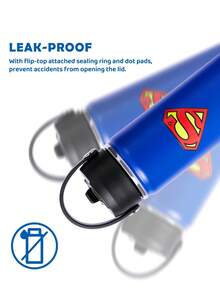 SUPERMAN X SHEIN Bình nước in hình, bình nước giữ nhiệt chân không màu xanh dương, cốc nước, cốc cầm tay. - Màu xanh lam - Xem 3