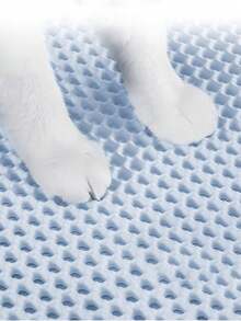1 PIEZA ALFOMBRA PARA ATRAPAR LA ARENA DE GATO DE DOBLE CAPA DE EVA CON APERTURA ÚNICA LAVABLE PARA GATOS DE INTERIOR SUMINISTROS PARA MASCOTAS - Azul - Ver 6