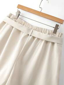 GlowEve CURVE Pantalones cortos casuales de mujer de talla grande con cinturón de contraste de unicolor, para primavera/verano - Multicolor - Ver 5