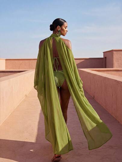Zivah New Women's Vacation Casual Beach Pool Party Semi-Sheer Chiffon Kimono Cover Up Summer