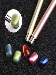 2Pcs Double Headed Cat Eye Magnet Nail Tools Smooth Shiny Surface Strong Magnetic For Gel Nail Polish Design Professional Nail Accessories Precise Sturdy For Nail Technician Female Manicure Christmas Gift - multicolor - View 5