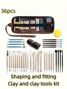 36/39/46pcs Premium Ceramic Sculpting Tool Set, Including Tool Box. Suitable For DIY Pottery Making And Creative Handmade Gifts. Artist DIY Art Supplies. Ceramic Artist Tool Kit. - Multicolor - View 16