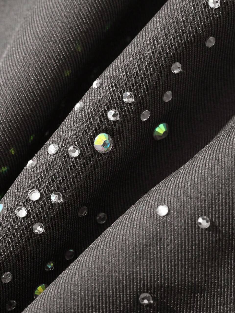 Rhinestone Embellished A-Line Mini Skirt, Elegant Sexy Summer Holiday Skirt For Women Date Night Party Grey