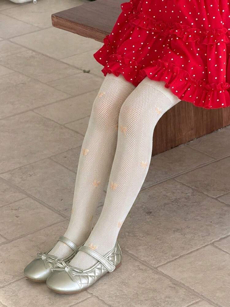Young Girl Fall Opaque Black Tights, Thermal Lined Footless Leggings For Girls, Autumn/Winter