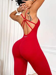 Slayform Slayform Women Sports Jumpsuits - Red - View 4