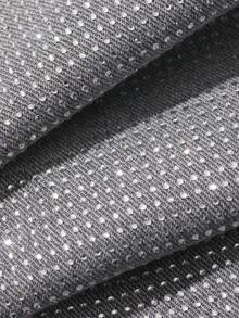 Dazy Plus Jeans larghi e dritti casual con stampa integrale e decorazioni in strass, per donna taglia comode, primavera/estate - Grigio - Visualizzare 3