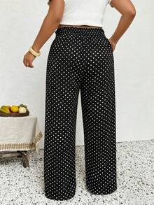 SHEIN Frenchy Quần chấm bi dáng rộng, thích hợp cho mùa hè. - Nhiều màu - Xem 2
