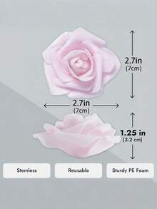 40pcs/Set Pink Artificial Flowers, Minimalist PS Foam Decorative Flowers, Home Decor (OPP Packaging) - Baby Pink - View 4