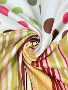 Cévolie Top tubo de ajuste ceñido con estampado de lunares y rayas para mujer / Vacaciones en la playa / Verano - Multicolor - Ver 5