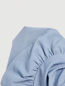 SHEIN MOD 女士贝壳装饰露背吊带迷你连衣裙 - 藍色 - 查看 8