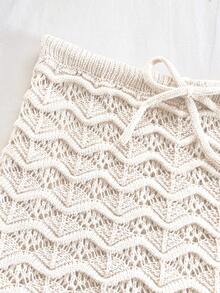 Soleia 度假性感露背吊带背心和迷你裙两件套，适合音乐节、波西米亚风、假日约会、下午茶等场合。 - 米色 - 查看 8