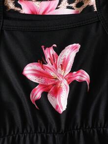 SHEIN Bộ 3 áo liền quần cho bé gái sơ sinh, màu trắng, hồng, họa tiết hoa sọc nhiều màu sắc, không tay, thoải mái và giản dị cho mùa hè mặc hàng ngày. - Nhiều màu - Xem 3