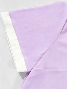 Franclia Áo kiểu nữ cỡ lớn màu hồng thanh lịch mới cho mùa hè, chất liệu chiffon, cổ trắng, dáng rộng, tay ngắn. Thích hợp cho mùa hè, lễ hội và các dịp nghỉ lễ. Đặc điểm nổi bật bao gồm cúc kim loại trang trí, kiểu dáng đa năng, cổ áo tương phản, dáng rộng, tay ngắn và vải xếp ly. Trang phục mùa tốt nghiệp, trang phục công sở thời trang, trang phục công sở, trang phục thường ngày năng động và chuyên nghiệp. - Màu tím hoa cà - Xem 4