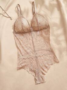 Charlaine Women's Sexy Lace Jumpsuit - Khaki - View 5